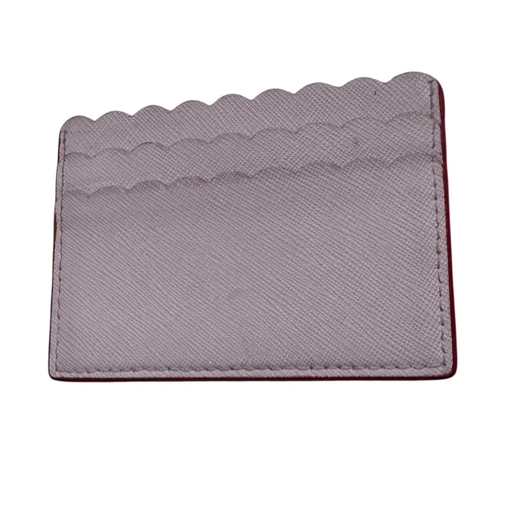 Kate Spade Card Holder Womens OS Coral & Pink Scalloped Saffiano Leather